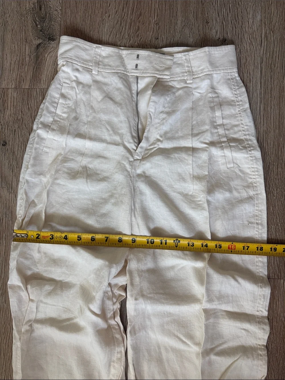 EVERLANE / High-Waist Wide Leg Linen Pants - Cream 0